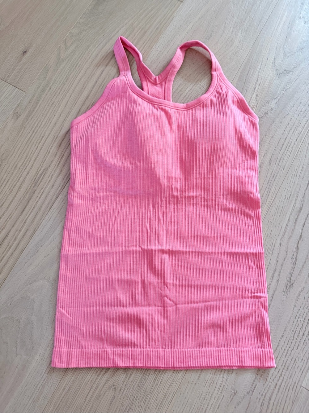 lululemon athletica Ebb to Street Coral Pink Ribbed Racerback Tank